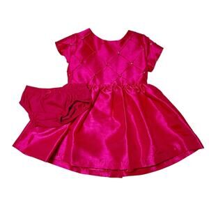 Hartstrings Pink Sequined Party Dress Size 12 months